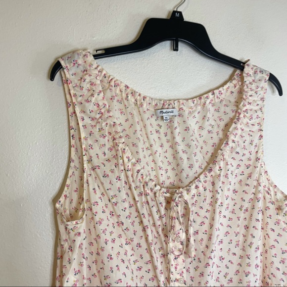 Madewell Shirred Drawstring Tank Top in Bright Buds - Picture 7 of 10